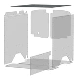 INSULATED DURATHERM GREY CEILING LINER W/ ALUMINIUM TOP SILLS (FORD TRANSIT 148" WB CREW)