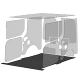 AUTOMAT-BAR RUBBER MAT FLOOR W/ ALUMINIUM SILL SET (TRANSIT CONNECT LWB)